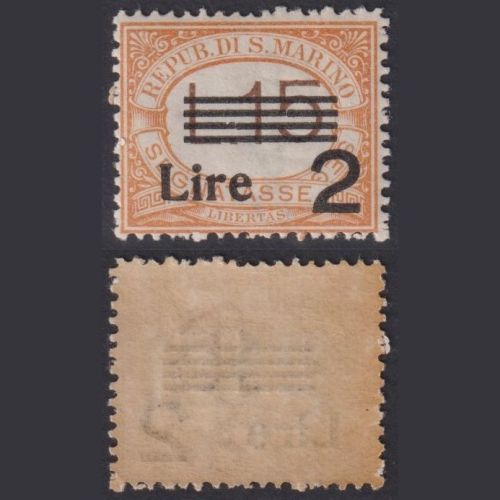 San Marino Portomarken Michel Nr. P62 postfrisch - 2 L auf 15 L orange/braun