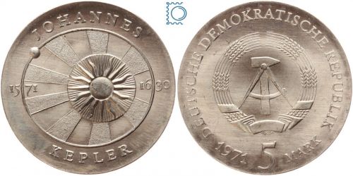 DDR 5 Mark 1971- Johannes Kepler - stempelglanz - J.1534