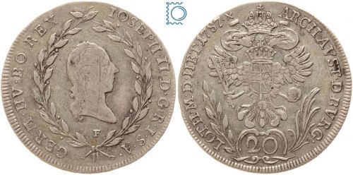 Österreich, 20 Kreuzer 1787 F (Hall Tirol) - Joseph II., (1765-1790)