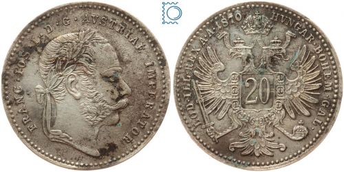 Österreich 20 Kreuzer 1870 | Franz Joseph I. | Haus Habsburg