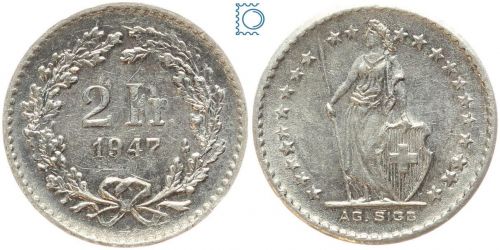 Original Spielgeld Schweiz 2 Francs 1947 A.G SIGG Token