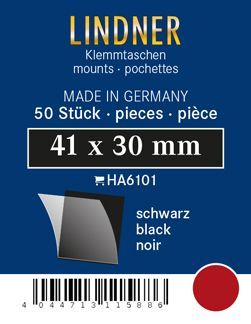 50 Klemmtaschen Zuschnitte schwarz 41 x 30 mm