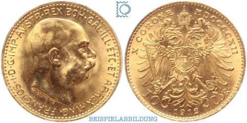 10 Kronen Österreich Goldmünze Kaiser Franz Joseph 1892-1916