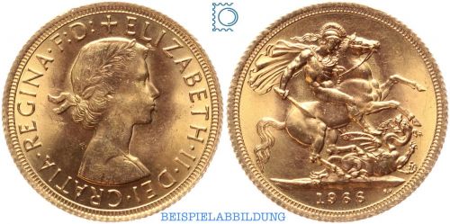 Großbritannien 1 Sovereign Goldmünze Elisabeth II.