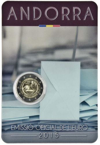 ANDORRA 2 Euro 2015 - 30 Jahre Volljährigkeit - original OVP in Coincard