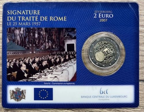 Luxemburg 2 Euro 2007 - Coincard - Römische Verträge - Blister OVP