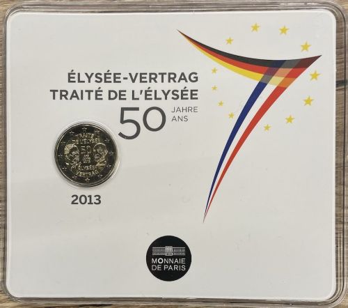 Frankreich 2 Euro 2013 - 50 Jahre Elysee Vertrag - Original im Blister OVP