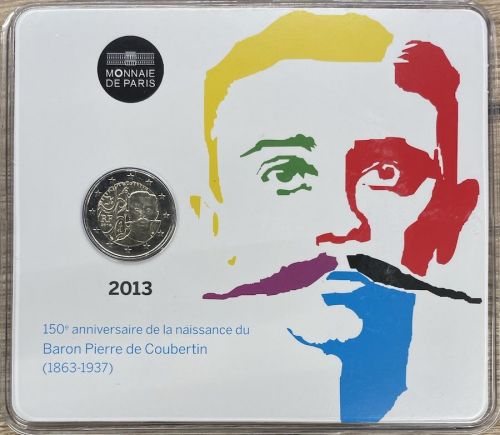 Frankreich 2 Euro 2013 - Pierre de Coubertin - Original im Blister OVP