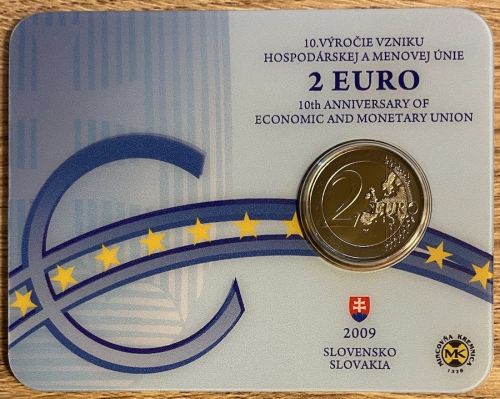 Slowakei 2 Euro 2009 - Coincard - 10 Jahre WWU - OVP