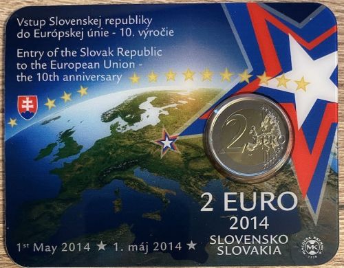 Slowakei 2 Euro 2014 - Coincard - 10 Jahre EU-Beitritt - OVP