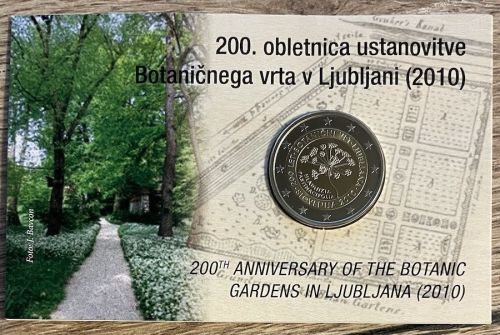 Slowenien 2 Euro 2010 - 200 Jahre Botanischer Garten - Coincard - OVP