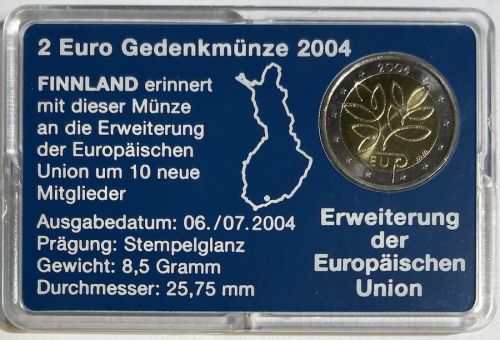 Finnland 2 Euro 2004 - EU Erweiterung - Coincard OVP