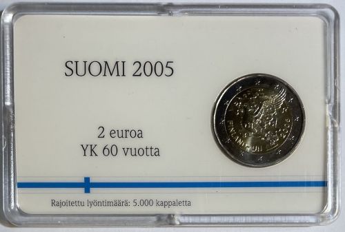 Finnland 2 Euro 2005 - 50 Jahre UN-Mitgliedschaft - Coincard OVP