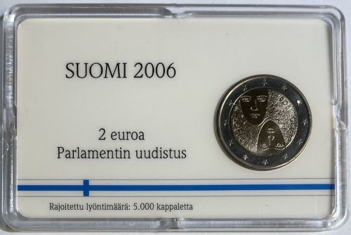 Finnland 2 Euro 2006 - 100 Jahre Wahlrecht und Gleichberechtigung - Coincard OVP
