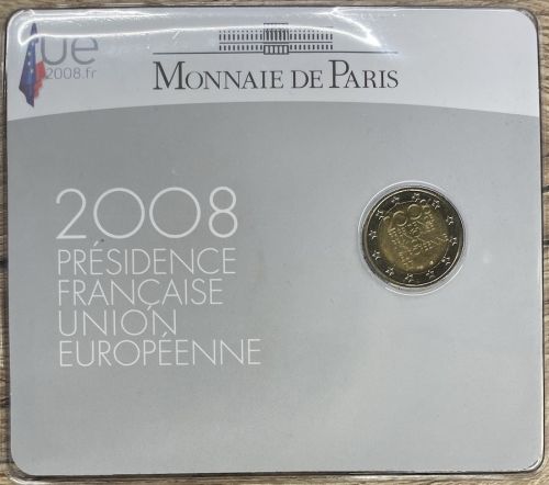 Frankreich 2 Euro 2008 - EU-Ratspräsidentschaft - Coincard Original Blister OVP