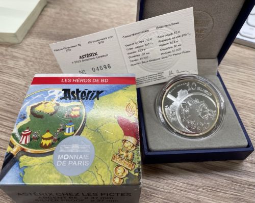 Frankreich 10 Euro 2013 - Asterix bei den Pikten - Silber PP mit CoA
