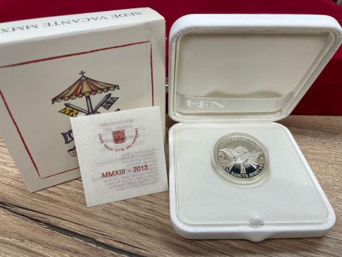 Vatikan 5 Euro 2013 PP - Sede Vacante MMXIII - Silber Box CoA