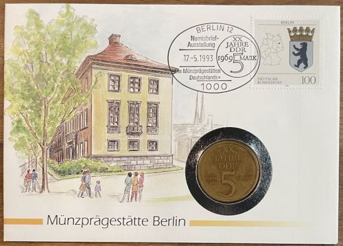 DDR Numisbrief 5 M | Münzprägestätte Berlin 1993 | Worbes 191