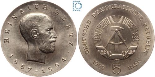 DDR 5 Mark 1969 - Heinrich Hertz - stempelglanz - J.1526