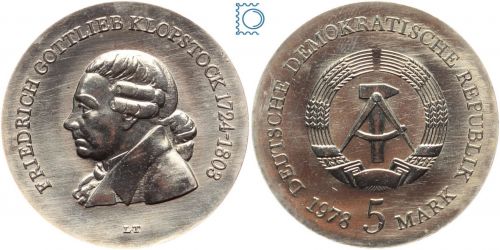 DDR 5 Mark 1978 - Friedrich Gottlieb Klopstock - stempelglanz - J.1566