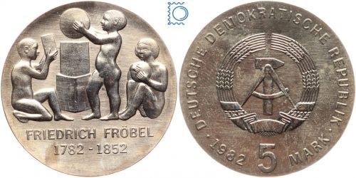 DDR 5 Mark 1982 - Friedrich Fröbel - stempelglanz - J.1584