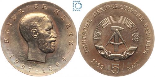 DDR 5 Mark 1969 - Heinrich Hertz - stempelglanz - J.1526