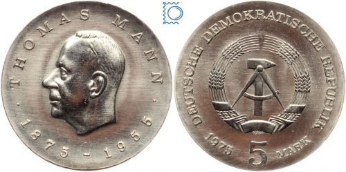 DDR 5 Mark 1975 - Thomas Mann - stempelglanz - J.1556