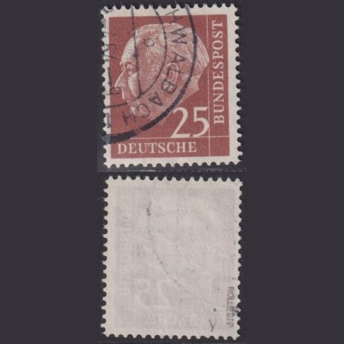 Bund, Michel 186 y gestempelt - Heuss lumogen, geprüft Rolle BPP