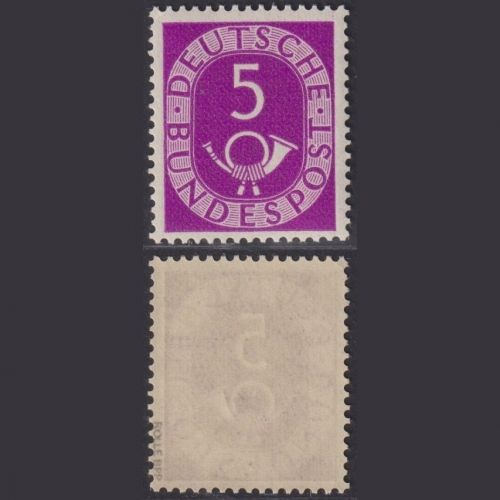 Bund MiNr. 125 - 5 Pf. Posthorn postfrisch, tief geprüft Rolle BPP