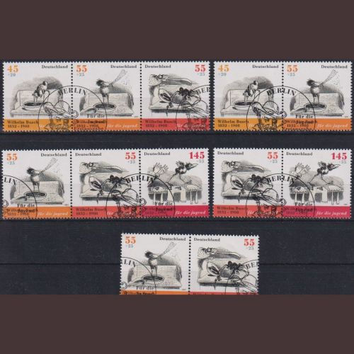 Bund 2606-2609 - Zusammendrucke aus Block 71 gestempelt - Wilhelm Busch