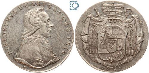 Salzburg Taler 1793, Hieronymus Graf von Colloredo (1772–1803)