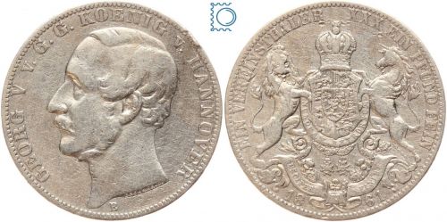 Braunschweig-Calenberg-Hannover Taler 1861 B, Georg V. (1851–1866)