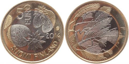 FINNLAND 5 Euro 2014 - Nordische Natur, Wildnis - Bi-Metall