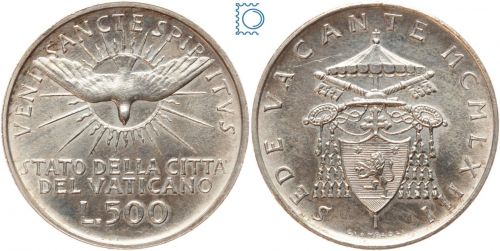 Vatikan, Vatikanstadt, 500 Lire 1958 - Sede Vacante - Silber