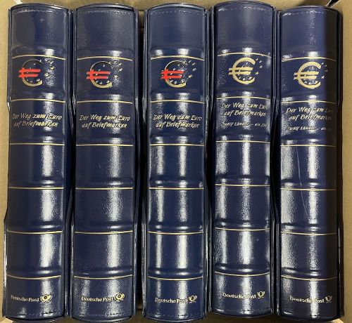 5x Deutsche Post LEUCHTTURM Ringbinder mit Kassette - 13 Ringe Mechanik gebraucht