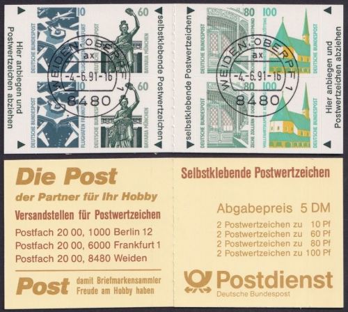 Bund Markenheftchen MH 27 gestempelt Vollstempel WEIDEN - SWK selbstklebend