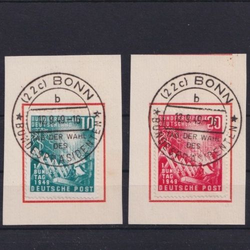 Bund Mi-Nr. 111-112 gestempelt Vollstempel - SST Bundestag in Bonn
