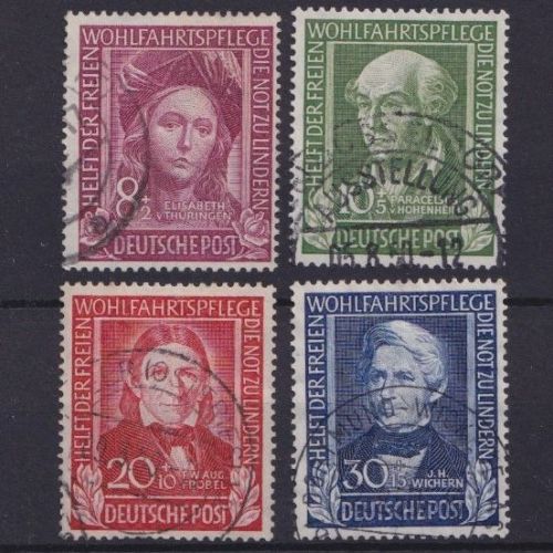 Bund Mi-Nr. 117-120 gestempelt Vollstempel - Helfer der Menschheit (I)