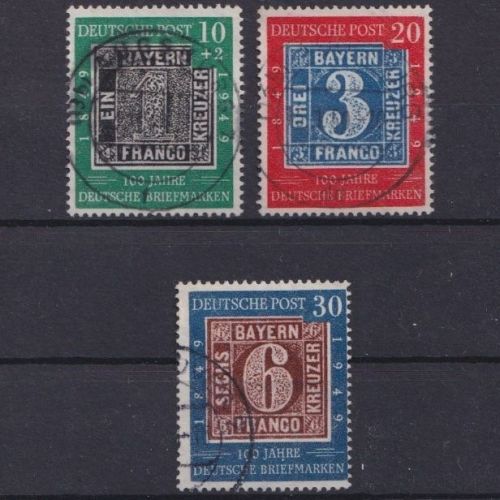 Bund / BRD Nr. 113-115 gestempelt, roter Ersttagsstempel ESST
