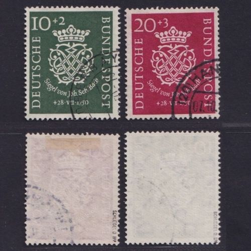 Bund Jahrgang 1950 Michel Nr. 121-122 gestempelt, geprüft Schlegel BPP - Bachsiegel