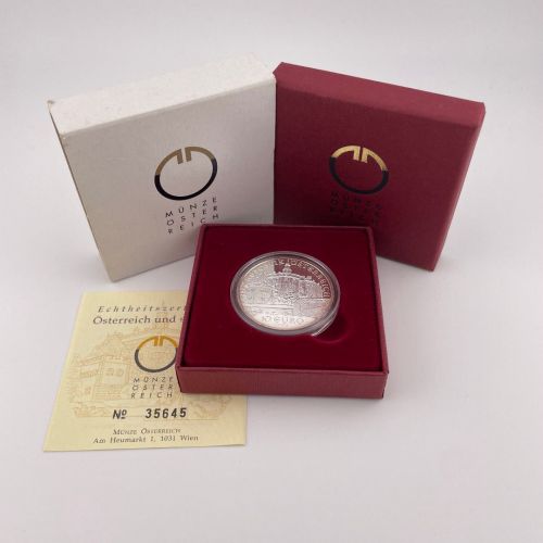 Österreich 10 Euro 2002 - Schloss AMBRAS - Silber PP - Etui original