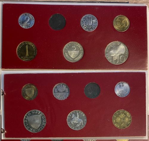 Österreich 1964 KMS PP Proof Satz | 2 Groschen bis 10 Schilling