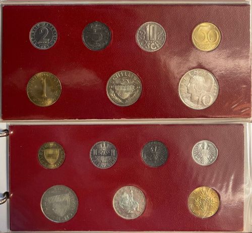Österreich 1965 KMS PP Proof Satz | 2 Groschen bis 10 Schilling