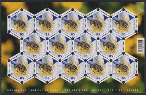 SCHWEIZ MiNr. 2186 Kleinbogen postfrisch - Honigbiene