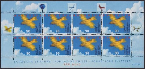 SCHWEIZ MiNr. 1747 Kleinbogen postfrisch - 100 Jahre Aero-Club der Schweiz