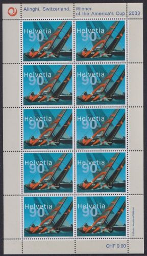 SCHWEIZ MiNr. 1831 Kleinbogen postfrisch - Gewinn der Segelregatta