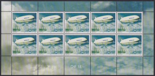 SCHWEIZ MiNr. 1879 Kleinbogen postfrisch - Zeppelin NT
