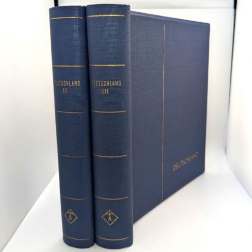 LEUCHTTURM Klemmbinder Blau unwattiert – mit Aufdruck Deutschland II & III – gebraucht