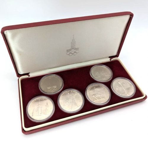 SOWJETUNION Münzen 1977-80 Olympiade 1980 - 6x 1 Rubel - st