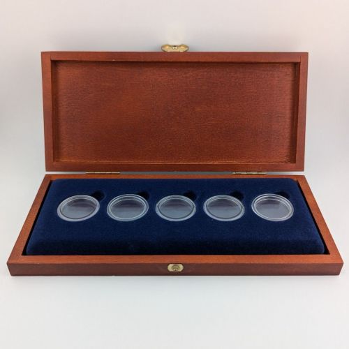 Münzen-Sammelbox Bundesländer Holz - 5 x 2 Euro Münzen - mit Kapseln - gebraucht